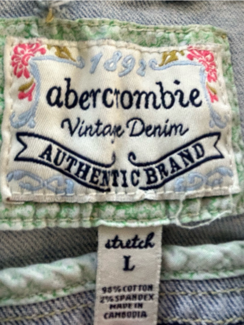 Abercrombie & Fitch Vintage style Light Blue Denim Jacket - Teen Large - Picture 2 of 9